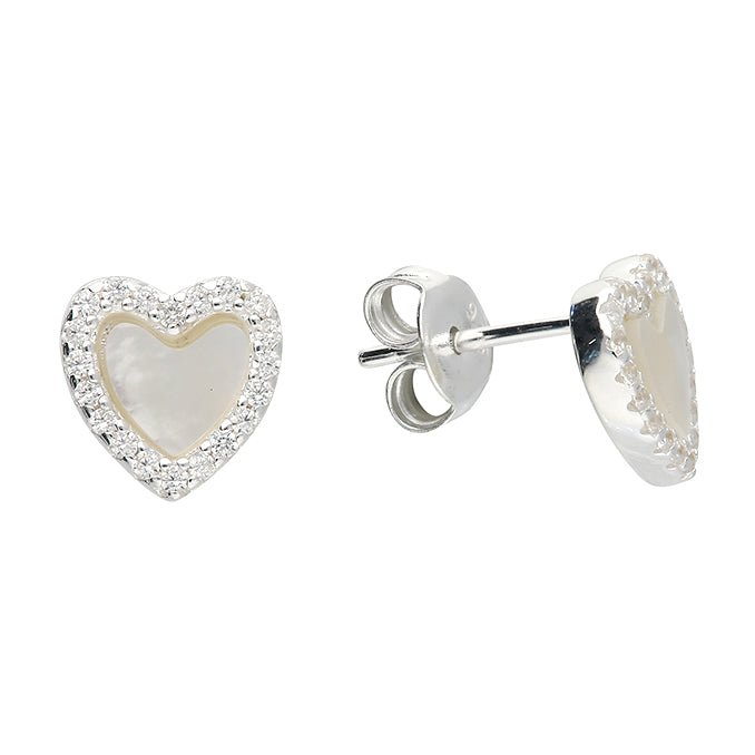 Silver Cubic Zirconia stud earrings complete with presentation box