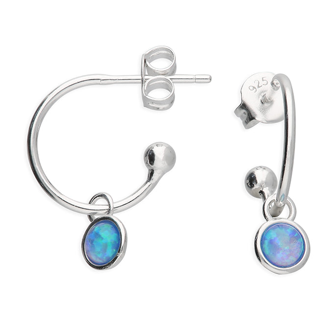 Silver Opal drop earrings complete with presentation box