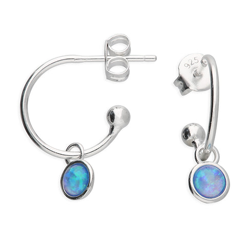 Silver Opal drop earrings complete with presentation box
