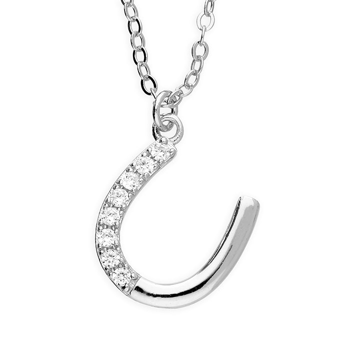Silver Cubic Zirconia pendant and chain complete with presentation box