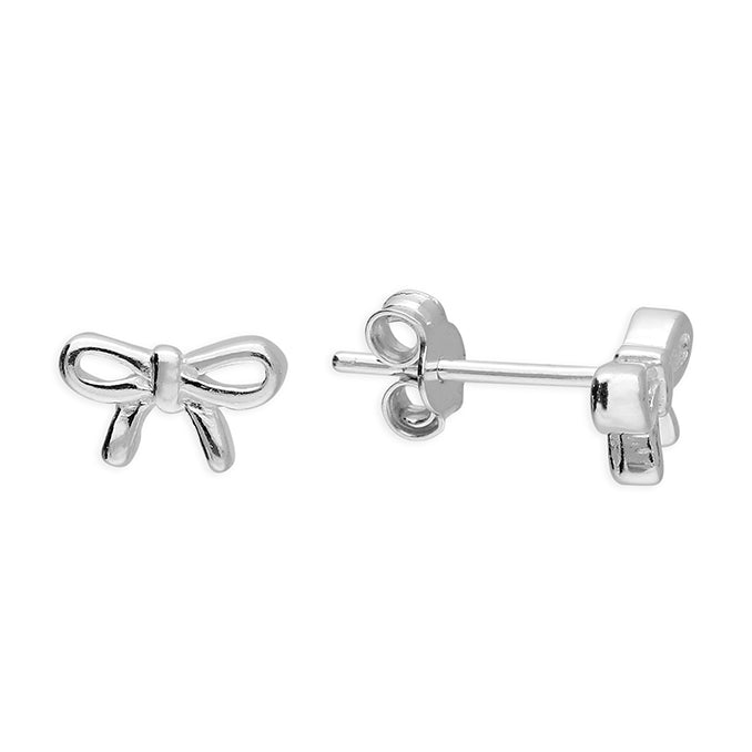 Silver plain stud earrings complete with presentation box
