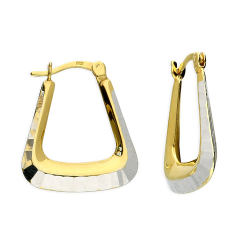 Silver two colour Creole hoop earrings complete with presentation box