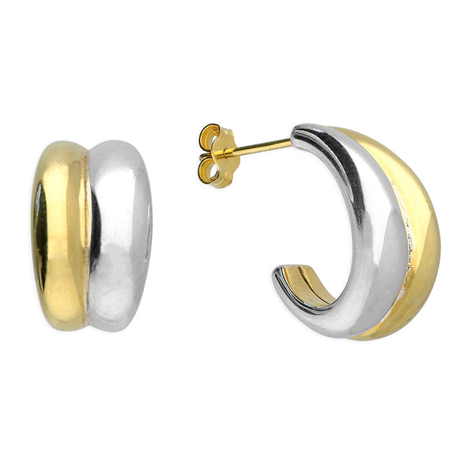 Silvertwo colour hoop earrings complete with presentation box