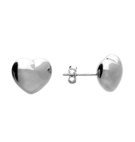 Silver plain stud earrings complete with presentation box