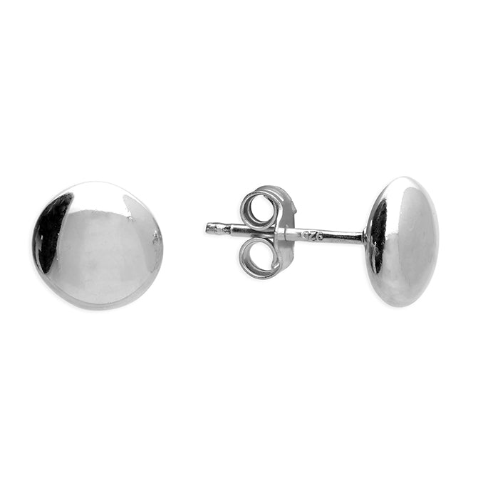 Silver plain stud earrings complete with presentation box