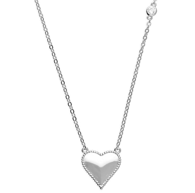 Silver Cubic Zirconia pendant and chain complete with presentation box