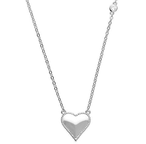 Silver Cubic Zirconia pendant and chain complete with presentation box