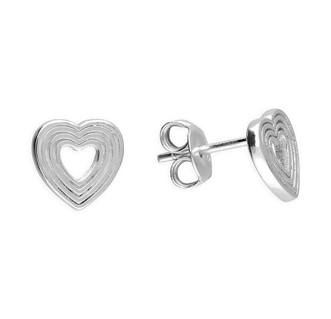 Silver plain stud earrings complete with presentation box