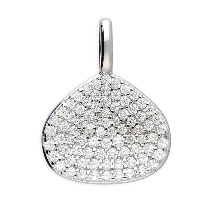 Silver Cubic Zirconia pendant and chain complete with presentation box