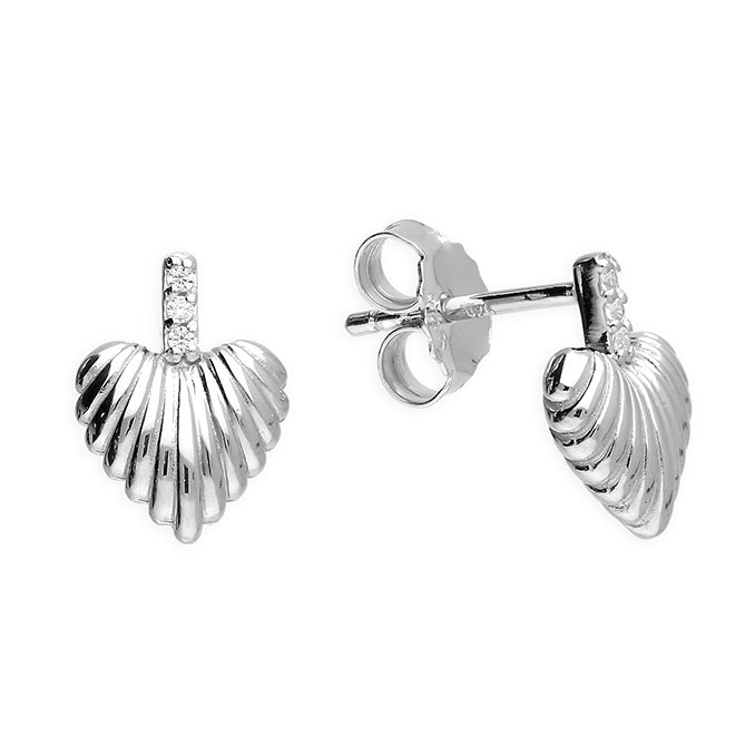 Silver Cubic Zirconia stud earrings complete with presentation box
