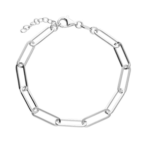 Silver oblong linked Bracelet complete with presentation box