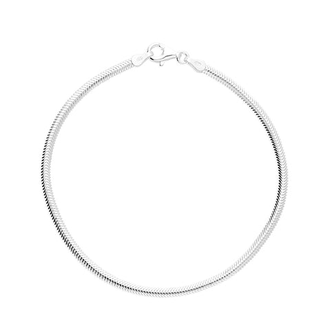 Silver Oval Snake Link Bracelet complete with presentation box