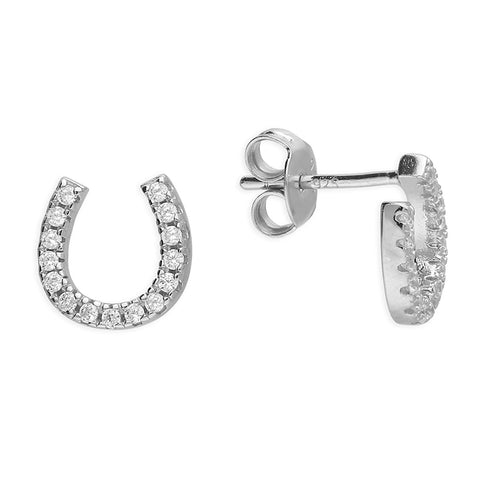 Silver Cubic Zirconia stud earrings complete with presentation box