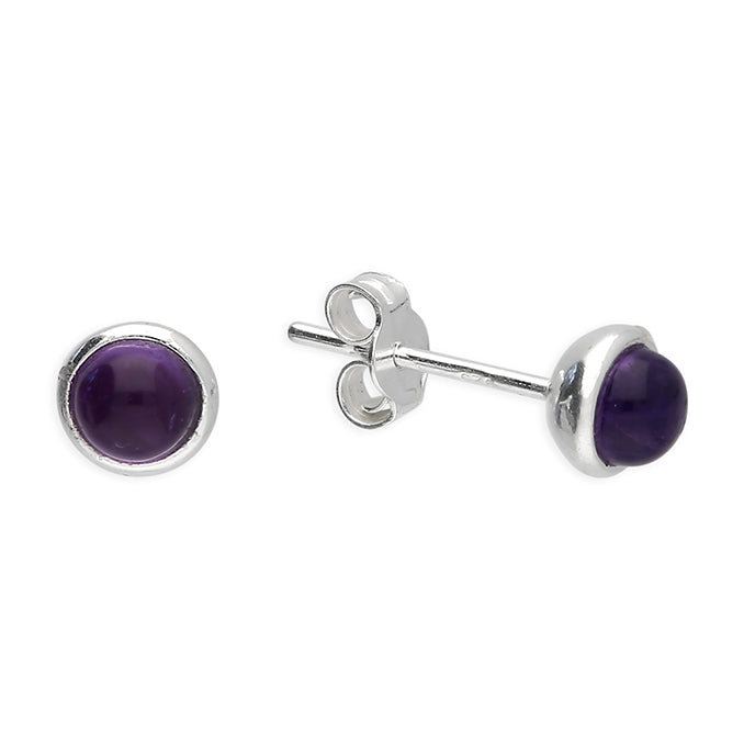 Silver Amethyst stud earrings complete with presentation box