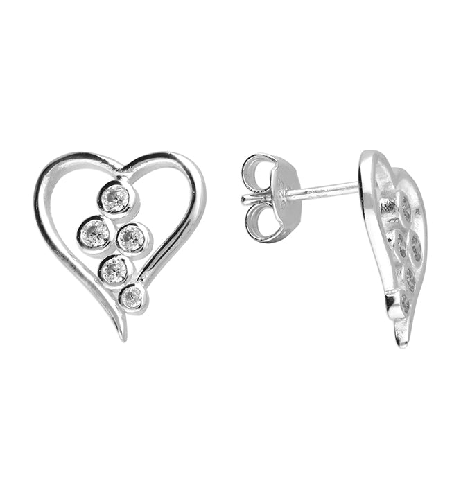 Silver Cubic Zirconia stud earrings complete with presentation box