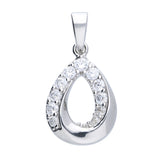 Silver Cubic Zirconia pendant and chain complete with presentation box