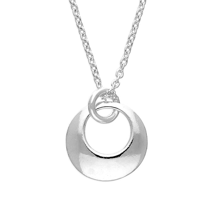 Silver plain pendant and chain complete with presentation box
