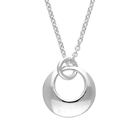 Silver plain pendant and chain complete with presentation box