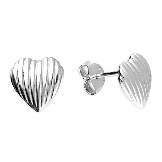 Silver plain stud earrings complete with presentation box