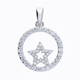 Silver Cubic Zirconia pendant and chain complete with presentation box