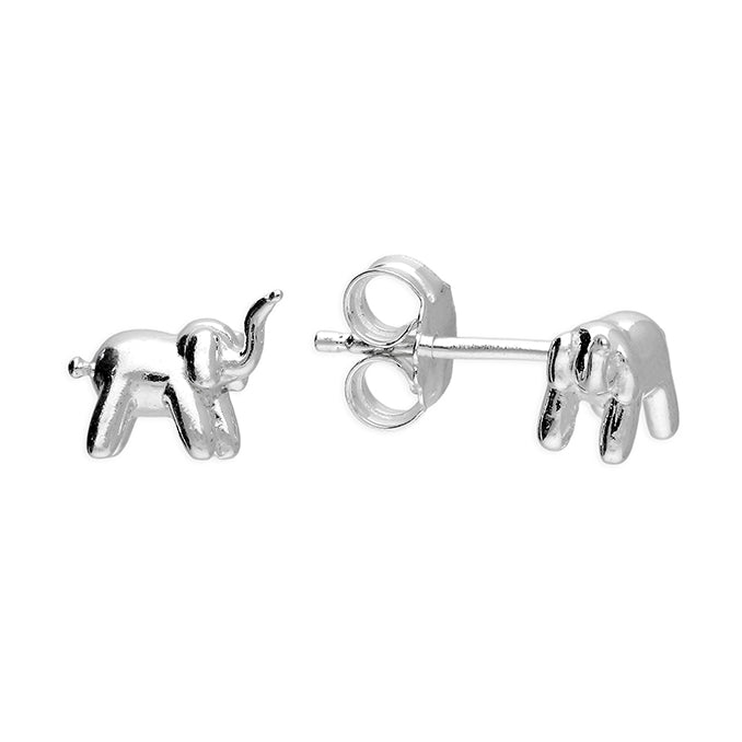 Silver plain stud earrings complete with presentation box
