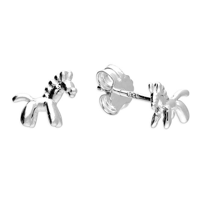 Silver plain stud earrings complete with presentation box