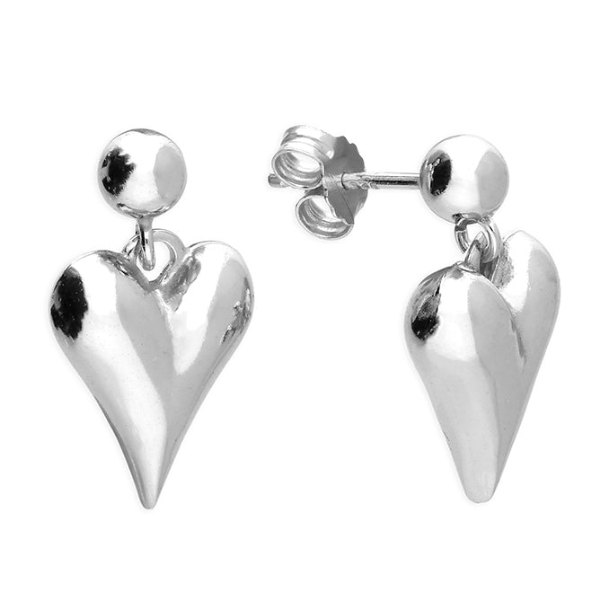 Silver plain drop earrings complete with presentation box