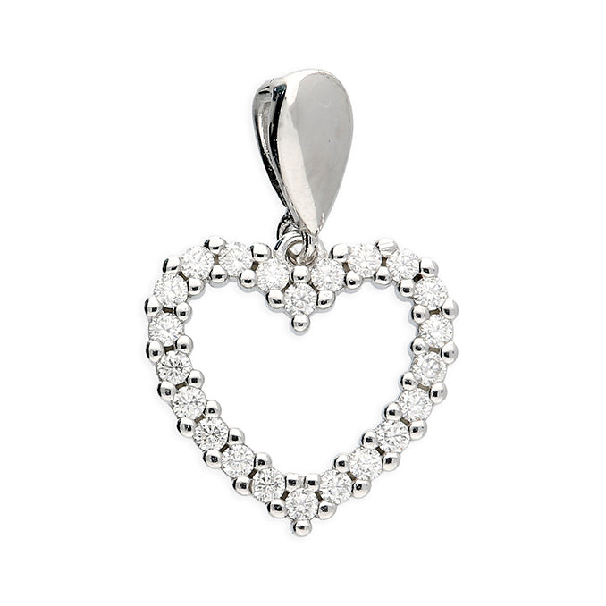 Silver Cubic Zirconia pendant and chain complete with presentation box