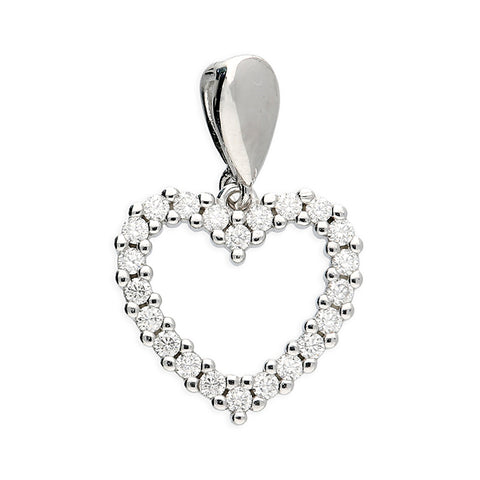 Silver Cubic Zirconia pendant and chain complete with presentation box