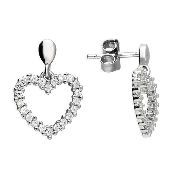 Silver Cubic Zirconia drop earrings complete with presentation box