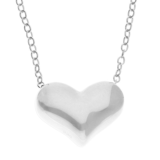 Silver plain pendant and chain complete with presentation box