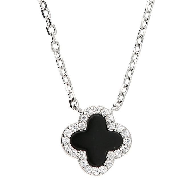 Silver Cubic Zirconia pendant and chain complete with presentation box