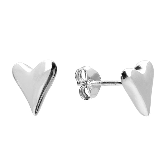 Silver plain stud earrings complete with presentation box