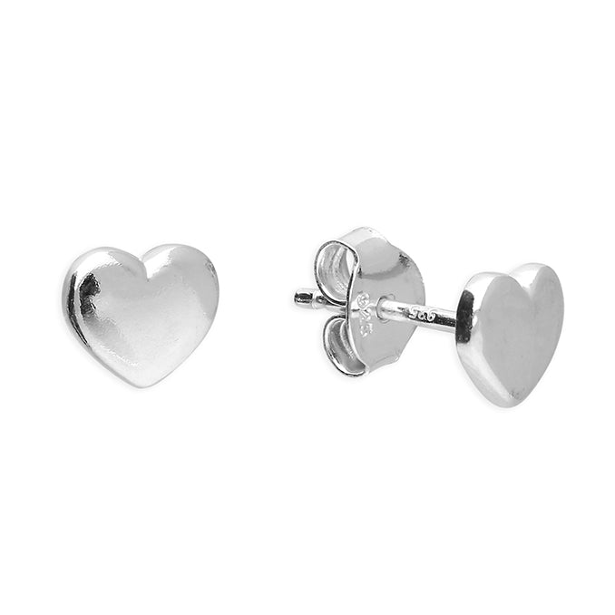 Silver plain stud earrings complete with presentation box