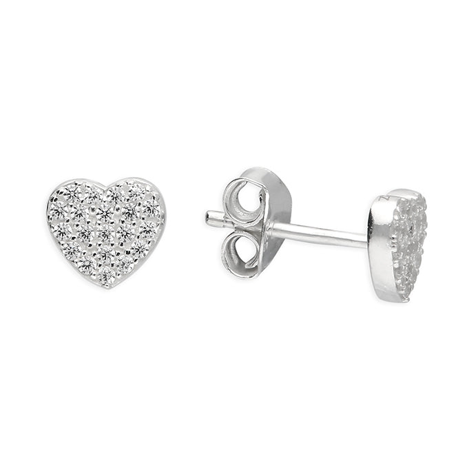 Silver Cubic Zirconia stud earrings complete with presentation box