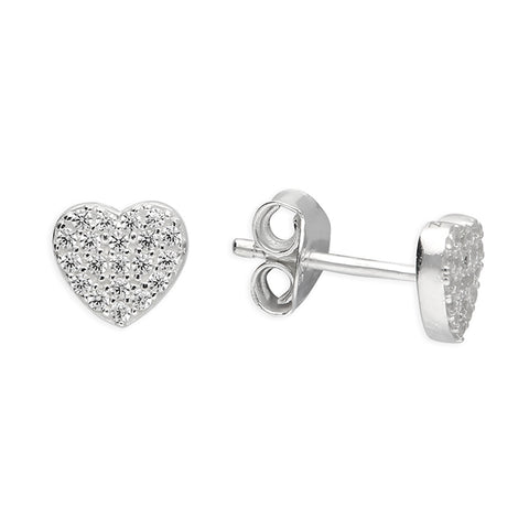 Silver Cubic Zirconia stud earrings complete with presentation box
