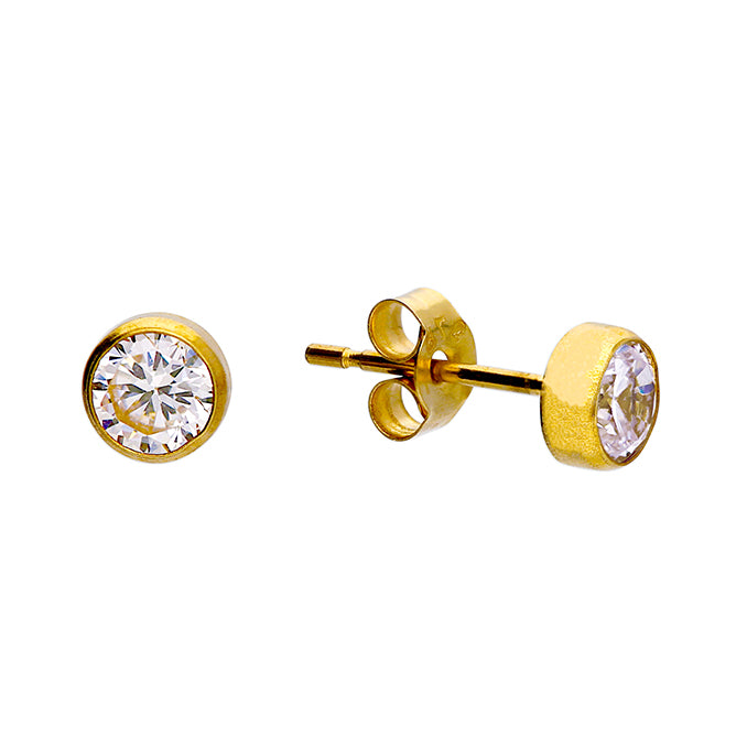 9ct Gold Cubic Zirconia stud earrings complete with presentation box
