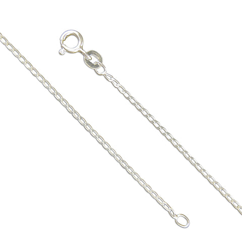Silver 16inch/41cms curb link Chain complete with presentation box