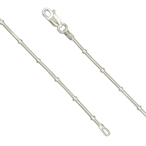 Silver Snake and Beads Link Bracelet complete with presentation box