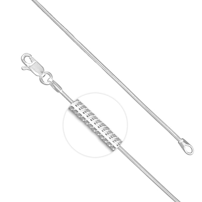 Silver 16inch/41cms snake link Chain complete with presentation box