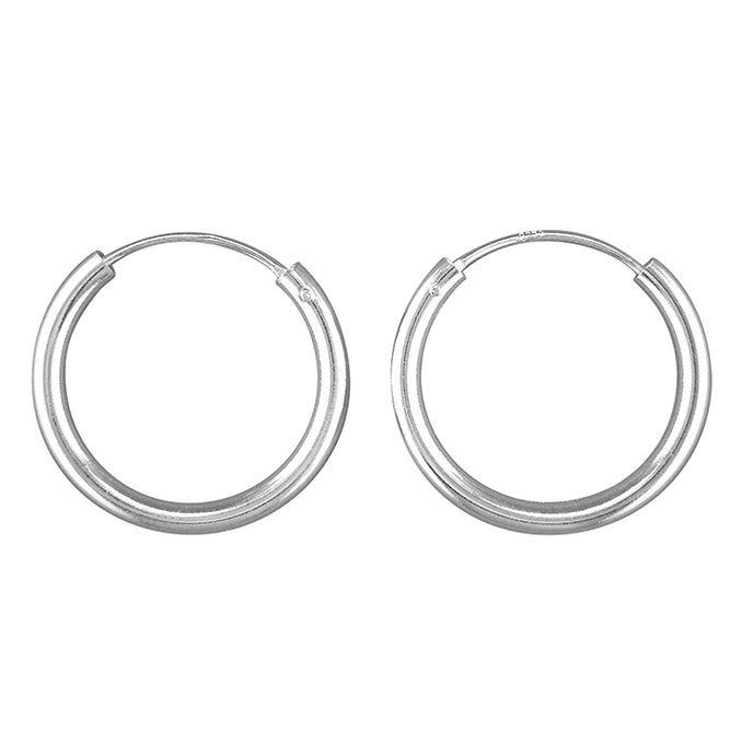 Silver hinged wire hoop earrings complete with presentation box