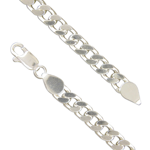Silver Men's Curb link Bracelet complete with presentation box