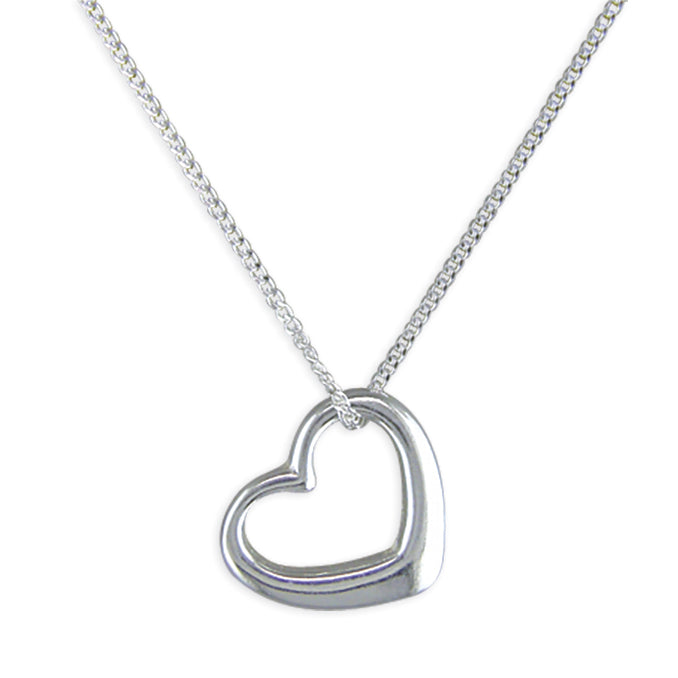 Silver plain pendant and chain complete with presentation box