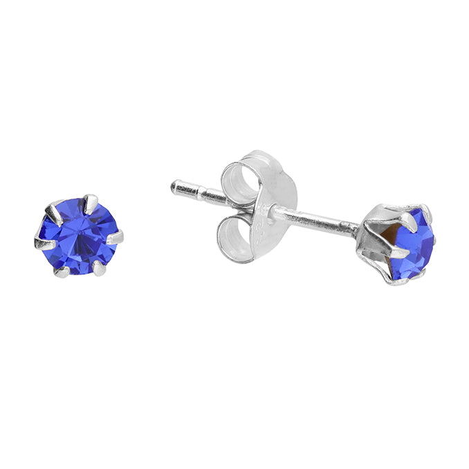 Silver Crystal set stud earrings complete with presentation box