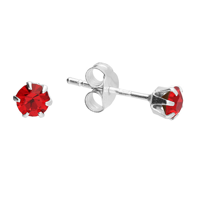 Silver Crystal set stud earrings complete with presentation box