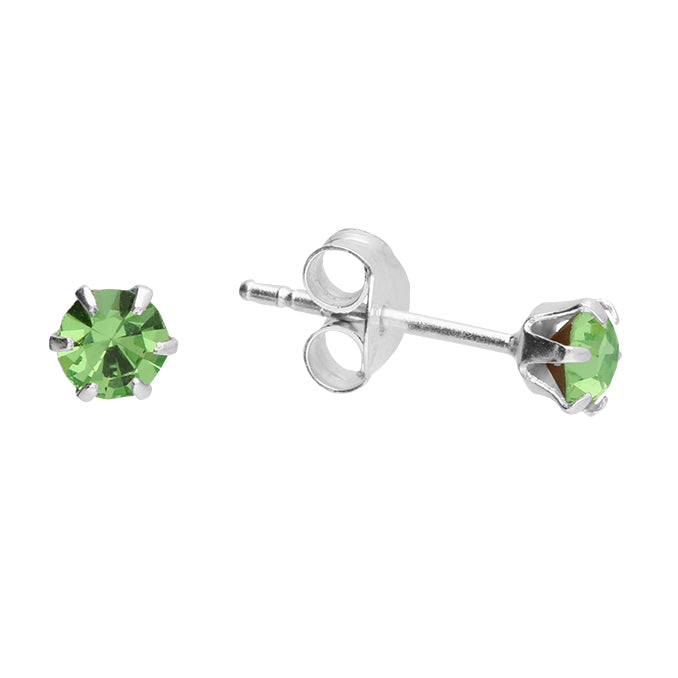 Silver Crystal set stud earrings complete with presentation box