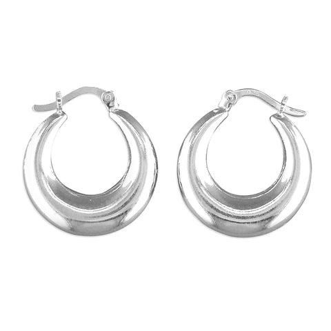 Silver Creole hoop earrings complete with presentation box