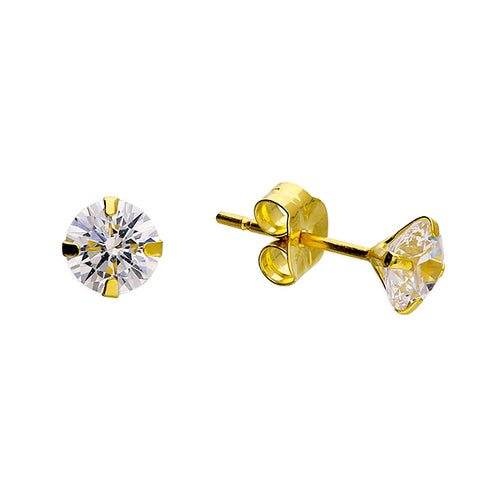 9ct Gold Cubic Zirconia stud earrings complete with presentation box