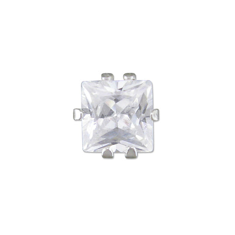 Silver Single Cubic Zirconia set stud earring complete with presentation box
