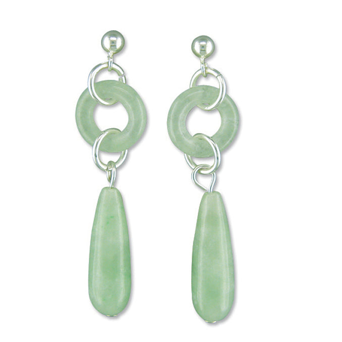 Silver Jade drop earrings complete with presentation box